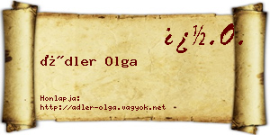 Ádler Olga névjegykártya